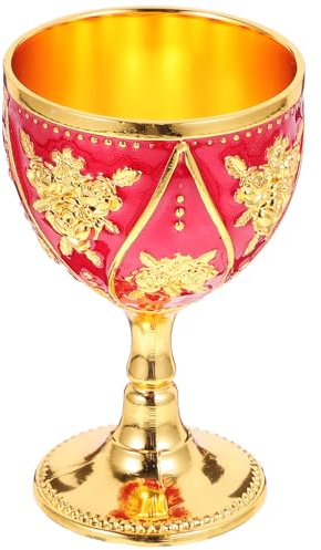 Ipetboom Copa de Licor Vintage de Metal Estilo Europeo Vaso Pequeño para Bebidas Taza Metálica Resistente Diseño Adecuado para Fiestas Bodas y Uso Doméstico