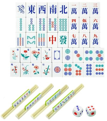 Mahjong spel set | Mah Jongg Familj och bärbart spel - bärbart Mahjong-set - för kvinnor, män, nybörjare, utomhus, camping, pool, golf, berg