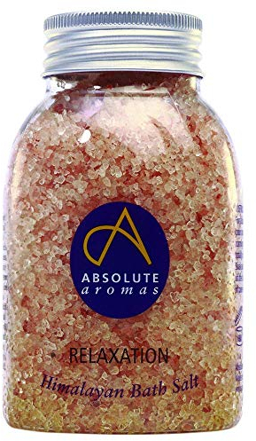 Absolute Aromas Sali da Bagno Relaxation Rilassamento 290 g - Sale Rosa Naturale dell'Himalaya infuso con Oli Essenziali di Bergamotto, Salvia Sclarea, Lavanda e Petitgrain, Puro al 100%