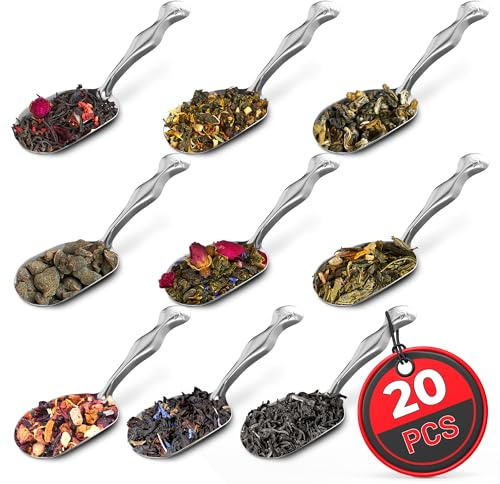 20 Pcs Small Scoops for Canisters – Mini Scoops for Candy, 5.8 Length Stainless Steel Small Food Scoopers for Kitchen, Multipurpose for Cocoa, Coffee, Ice Cream, Parties & Home Use, Easy to Clean