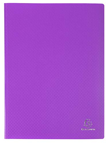 Exacompta - Cod. 88116E - 1 raccoglitore OPAK - 100 buste trasparenti lisce - 200 fogli - per formato A4 - dimensioni 24x32 cm - copertina semirigida in polipropilene - colore viola