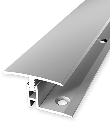 PROVISTON | Übergangsprofil | Parkettausgleich | Breite: 31.5 mm | Höhenausgleich: 12-17 mm | Länge: 900 mm | Aluminiumprofil | Silber | 1 Stück