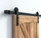 WDB Schiebetürbeschlag Schiebetürsystem - Barn Door Schiebetür Laufschienen - Komplett Set für Eine Schiebetüren – Schwarz (Standard)