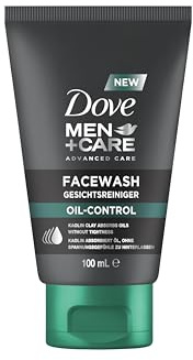 Dove Men+Care Oil Control Nettoyant pour le visage pour homme Protège la peau et réduit la brillance de la peau et minimise les pores, sans graisser, 1 x 100 ml