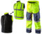 NEO TOOLS Herren wasserdichte Arbeit Warnschutzhose + 2in1 Profi Warnweste | Softshell Hose aus mit Fleece-Innenfutter, Fleeceweste, Sicherheitsweste Arbeitsweste, Funktionsweste, Gr. S-3XL