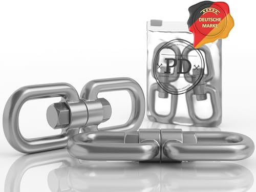PD® Drehwirbel Edelstahl 8mm (Öse-Öse) | Wirbelschäkel aus rostfreiem Edelstahl A4 | Universelle Schäkel Edelstahl mit Drehgelenk für Garten, Boot & Heim | Drehhaken Schekel Hochfest | 1 Stück