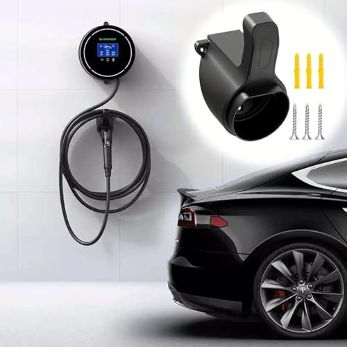 BAAQII EV Charger Cable Holder Type 2 Plug Electric Car Charging Gun Fixed Socket Tool, Electric Vehicle Wall Mount Charging Cable Organizer Wall Bracket for Most EU Standard