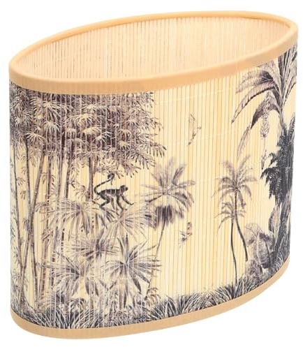 Angoily Abat-Jour Ovale En Bambou Tressé Style Tropical Pour Lampe De Table E27 E14 Lumière Douce Et Décorative Pour Salon Chambre
