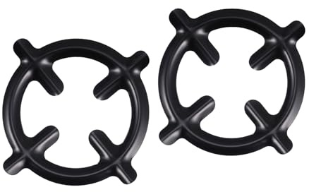 Didiseaon Support en Fer Noir pour Cafetière Moka 2 Pièces, Structure Solide et Stable pour Cuisinière à Gaz, Maison Restaurant