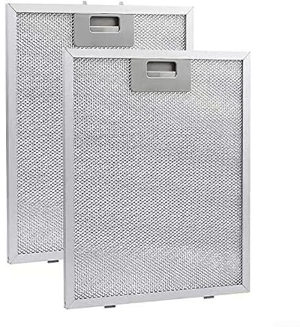 2 filtros plateados para campana extractora, 305 x 267 x 9 mm, filtro de ventilación de malla de aluminio con filtración de grasa de 5 capas, fácil de instalar para mejorar la circulación del aire y