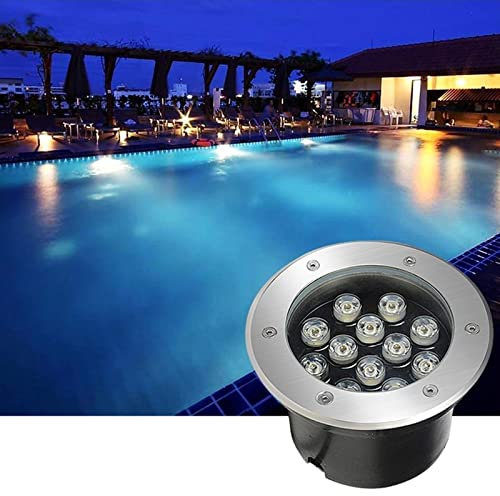 Lámpara de Fuente - Luces LED subacuáticas para estanques - Foco LED Empotrado para Piscina, IP68, Resistente al Agua, 12 V, iluminación subacuática para Fiestas en la Piscina (luz Amarilla, 3 W) (lu