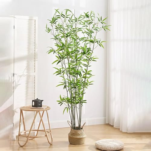GSATREY Plantas Artificiales Decorativas, Bambú Mínimal, con Troncos Naturales, Interior y Exterior Hogar Salon Dormitorio Balcón Moderno Decorativas(150cm/59in)