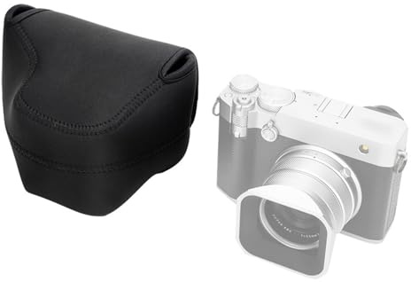JJC Étui en néoprène léger Compatible avec Fujifilm X-E5, X100VI, X100V, X100F, X100V, X100T, X100S, X100 avec Pare-Soleil d'origine, Pochette pour Appareil Photo étanche et Cordon intégré