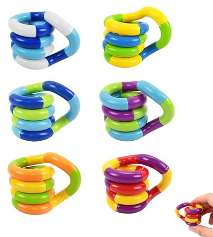 Set de 6 de Décompression Torsadés - Fidget pour Réduire Le Stress et Améliorer la Coordination Main-Œil chez Les et Les Adultes - Accessoires Sensoriaux Polyvalents Décompression