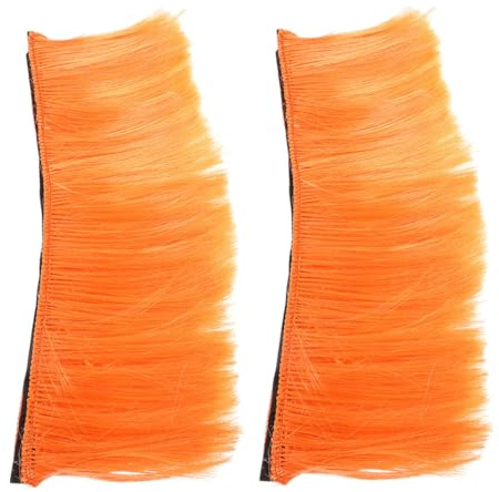 CVUTOVO 2 Pièces Postiche Crête de Coq Orange pour Casque de Moto Accessoire de Coiffure Synthétique Décoration Costume Cosplay Adapté Ski Snowboard et Vélo