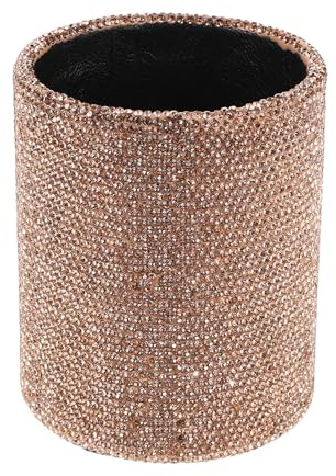 Gogogmee Makeup Brush Storage Box Glitter Diamond Design Cosmetics Organizer for Women Girls Desktop Vanity Accessories