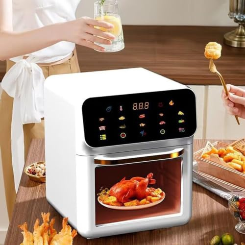 Smart 11-i-1-kombination Av Airfryer, Brödrost, Digital Varmluftsugn Med Grill, Bakning, Stekning, Uppvärmning, Grillning Och Torkning, Lättrengörlig Airfryer För Bänkskiva White