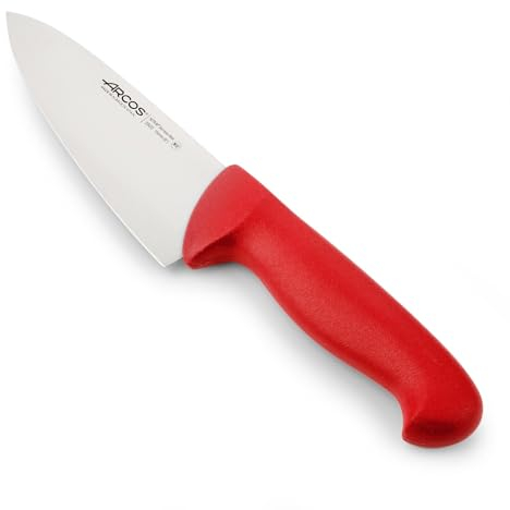 Arcos Coltello Chef in Acciaio Inossidabile – Coltello da Cucina Professionale Multipurpose per Tagliare e Pulire Verdure, Manico Ergonomico in Poliossimetilene, Lama da 150 mm – Serie 2900, Nero