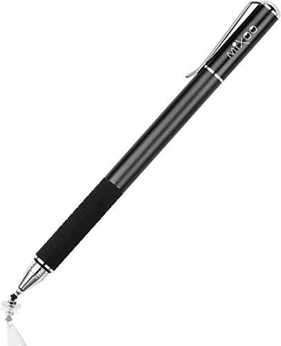 Mixoo Stift Präzision Disc Eingabestift Touchstift Stylus 2 in 1 Kapazitive Touchscreen Stift, Kompatibel für Smartphones & Tablets (Schwarz)