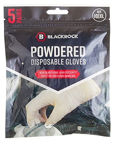 Guanti monouso in vinile in polvere Blackrock, confezione da 100, guanti medici, sicuri per gli alimenti, senza lattice, chirurgici, per tatuaggi, non sterili, per il primo soccorso, DPI