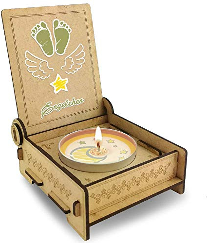 TROSTLICHT Sternenkind „Engelchen“ grün, Trauer Geschenke, Andenken, Erinnerung bei Verlust Baby, Trauerkerze, Trost Geschenke bei Fehlgeburt