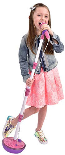 AJ Party Star Light Up Musical Microphone & Stand - Pink