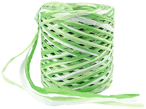 G2PLUS Natural Rafia Cuerda de 6 Capas, 160M Cinta de Papel de Rafia de Color para Envolver Regalos, Decoración de Arte de Bricolaje