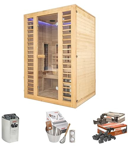 Holl's, Hybrid-Sauna aus 2 Sitzen komplett 3,5 kW Holls, Garten, Schwimmbäder, Spas und Accessoires, Außensaunen und Ersatzteile, Saunen, HL-VS02-PK