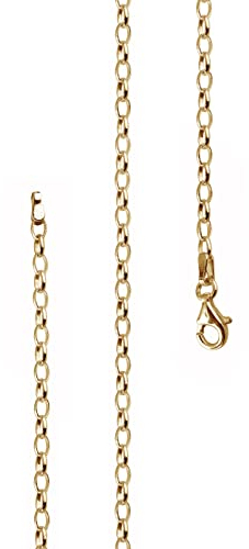 Lijoh Damen Ankerkette 24 K vergoldet 70 cm – 925 Sterling Silber – Anker Kette Gold Damen – „Made in Italy“ – Sterling Silber Halskette ohne Anhänger – Geschenkidee für Frauen LJ1032–570