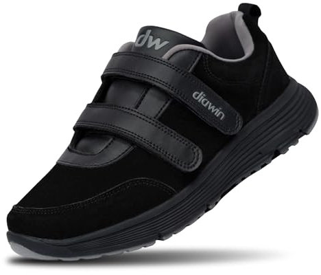 diawin Chaussures en Cuir Véritable Larges pour Hommes et Femmes – Avant-Pied Large, Profondeur Supplémentaire, Confort Pieds Gonflés, Idéal pour Diabétiques