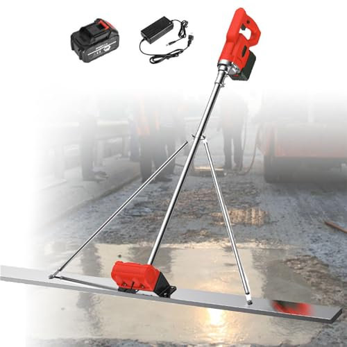 Kit Vibrant Pour Chape En Béton, Moteur Vibrant De Finition De Ciment Chape Électrique Sans Fil, Outil De Finition De Béton De Travail De Chape Surface En Béton De 6000 Tr/min Avec Grattoir