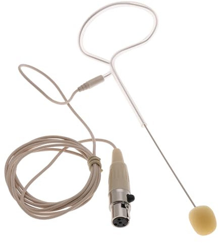 The Lord of the Tools 1Pc Headworn XLR Microphone with 4Pin TA4F Plug Single Earhook Headset Compatible with Shure Wireless Bodypack Transmitter (Beige)