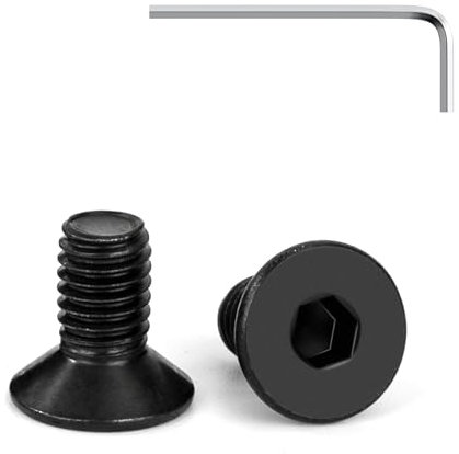 Tunejoy Tornillos de Cabeza Avellanada M5 x 10 mm Negro Tornillo Avellanado Hexagonal de Acero Inoxidable A2 V2A Norma DIN 7991 con llave Allen Rosca Completa 20 Piezas