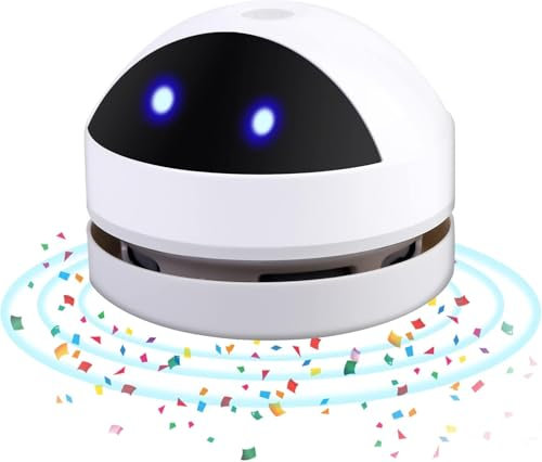 BAIFULAI Mini Tischstaubsauger, Mini Staubsauger USB Wiederaufladbar, Tragbar Kabellos Schreibtisch Staubsauger, Hohe Saugleistung Staub Reiniger für Desktop, Haushalt, Büro und Auto, Weiß