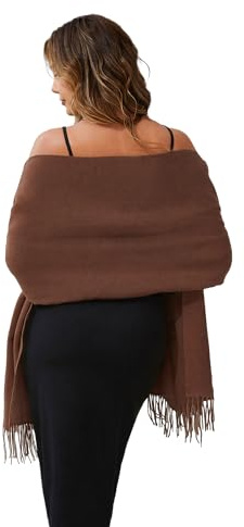 CHUNG Women Pashmina Shawls and Wraps Long Scarf Wedding Gifts | Cashmere Feel Soft Long Thick Scarf Wedding Bridesmaid Shawl Gifts Eveningdress