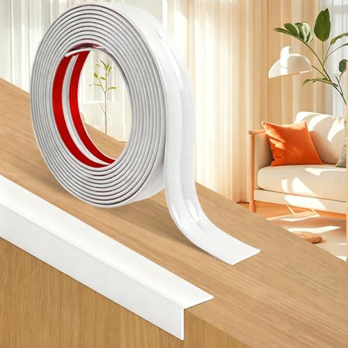 12M Corner Trim, Self Adhesive Flexible PVC Edging Strip ，Peel and Stick Wall Moulding for Tile Edging, Wall, Ceiling and Furniture Edge Protection, 4cm Wide