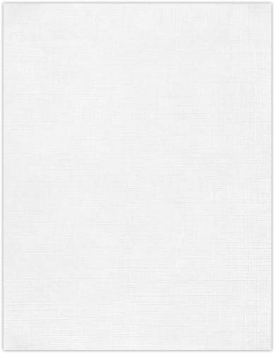 LUXPaper 8.5 x 11 Linen Paper | Letter Size | White Linen | 24lb. Paper Weight (60lb. Text) | 50 Qty