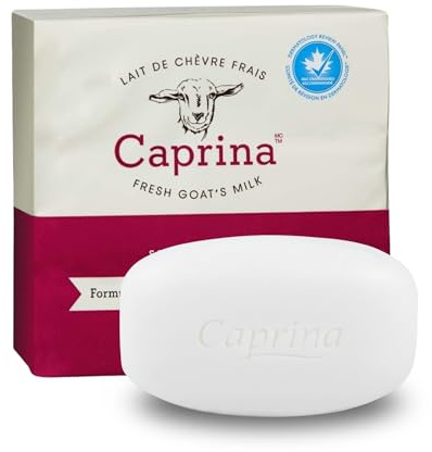 Caprina Fresh Goat Milk Soap Bar, ORIGINAL, 3.17 oz Each (3-Pack), Moisturizing & Gentle Cleansing (3-Pack, ORIGINAL)