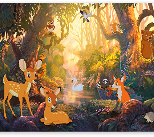 murando - Vlies Fototapete Kinderzimmer 300x210cm- Foto Tapete Schlafzimmer Wohnzimmer Vliestapete XXL Wandtapete Motivtapeten Bildtapete 3d Effekt Wand Dekoration - Tiere für Kinder Wald e-C-0052-a-a