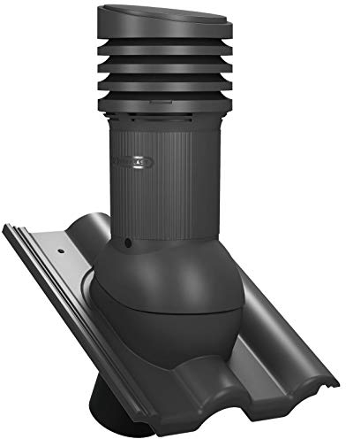 Parotec Isolierter Entlüftungskamin DN 125 mm für BRAAS - FRANKFURTER, BENDERS - MECKLENBURGER Dachziegel – gedämmter passiver Dachlüfter, verhindert Kondenswasser (RAL 7016 - A