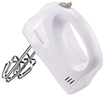 Beper BP.304 Batidora eléctrica y Mezclador, 150 W, ABS, acero cromado, blanco gris paloma