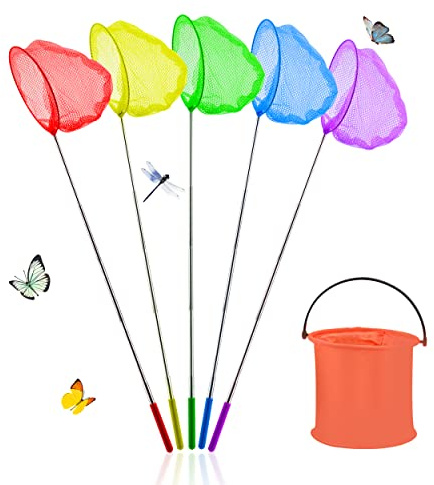 6 Pack Fishing Nets for Kids Foldable Bucket Set Fishing Nets for Ponds