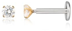 limerencia 18G Titanio Tragus Piercing, 2 Pezzi Medico Labbro Piercing Labret Plug Press Fit Senza Fili Ipoallergenico Helix Piercing Orecchio per Lingua Sopracciglio Labbro Septum Naso Piercing