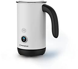 WESTINGHOUSE Milchaufschäumer Elektrisch Basic-Serie, 200 ml Fassungsvermögen, Antihaftbeschichtung, warmer und kalter Milchschaum, für Cappuccino, Latte Macchiato und Kakao, 360°Basis, weiß