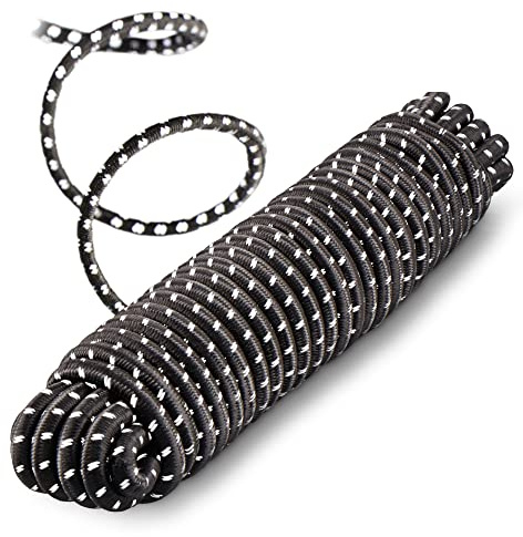 COM-FOUR® Cordes élastiques - Corde de Tension pour bannières, Affiches, tentes, Pavillons - tendeurs en Caoutchouc pour Le Transport, Le Camping, Le Sport, Les Bagages