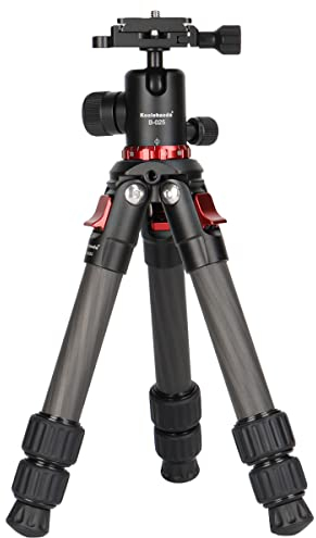 Koolehaoda Kamera Stativ Karbonfaser Mini Tragbar Kompakt Desktop Mit 360° Kugelkopf für DSLR Kamera, Maximale Belastung 10 kg
