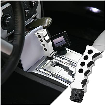 JNNJ Automatischer Messergriff Schaltknauf, Aluminiumlegierung Auto-Schaltknauf mit Adapterschrauben und Schraubenschlüssel, Schaltknauf des Harzmessergriffs für Die(Silber)