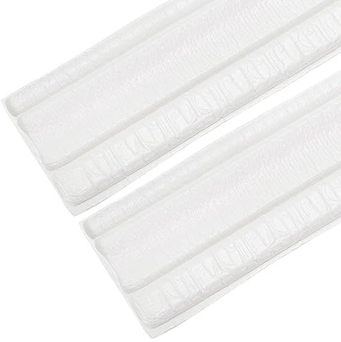 sourcing map Flexible Wall Molding Trim, 2pcs 8Ft x 4 in Flexible Baseboard Molding Trim, Self Adhesive Wall Border Foam Molding Trim for Home, Office, and Hotel DIY Decoration, White