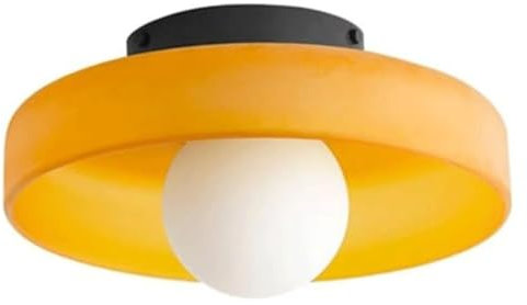 Plafoniere Plafoniere moderne for corridoio, grande lampada da soffitto in vetro arancione da cucina, montaggio a semi-incasso, applique da parete for camera da letto rotonda semplice nordica, illumin