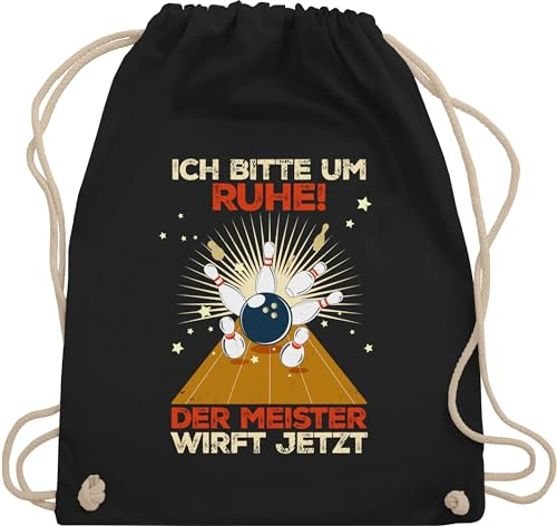 Shirtracer Turnbeutel Rucksack - Taschen - Ruhe der Meister Wirft - Bowling Geschenk Lustig Bowling Mitgebsel - Unisize - Schwarz - bowlingtasche bowling- tasche